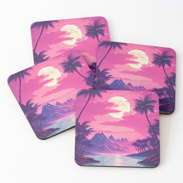Item preview, Sunset Palms: A Vaporwave Serenade in Tropical Vibes designed and sold by Mullet Monkey.