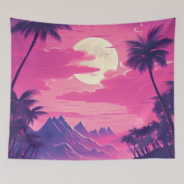 Item preview, Sunset Palms: A Vaporwave Serenade in Tropical Vibes designed and sold by Mullet Monkey.