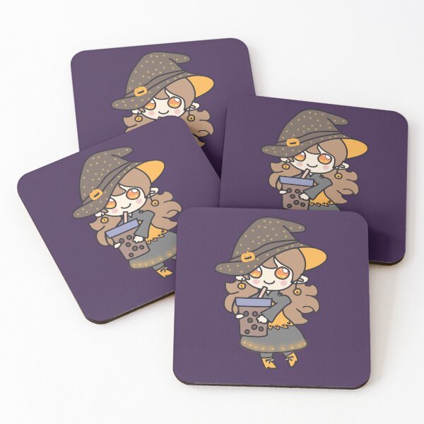 Item preview, Cute little witch with bubble tea  designed and sold by flyingfoxarts.