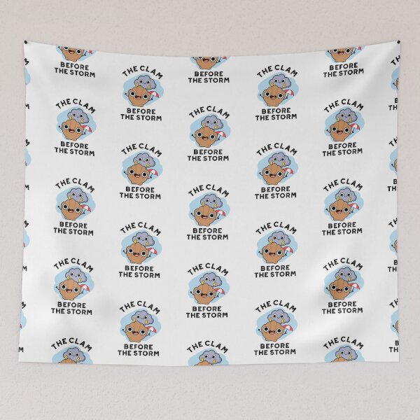 Item preview, The Clam Before The Storm Funny Weather Puns  designed and sold by punnybone.