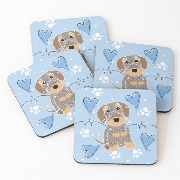 Item preview, LOVE Wild boar Wire Haired Dachshund Sausage Dog designed and sold by Lulupainting.