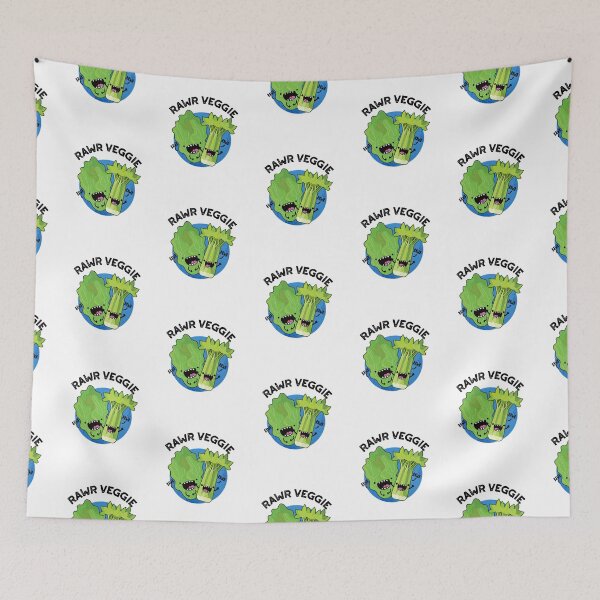 Item preview, Rawr Veggie Funny Food Puns  designed and sold by punnybone.