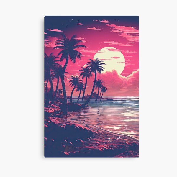 Item preview, Luminous Landscape: Palm Trees and Neon Echoes designed and sold by Mullet Monkey.
