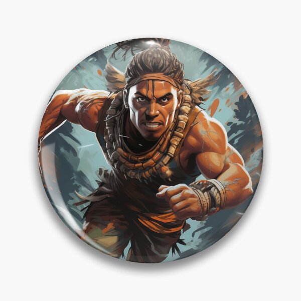 Item preview, Going Through You, Native black taino warrior man running toward battle designed and sold by jeanfmarc.