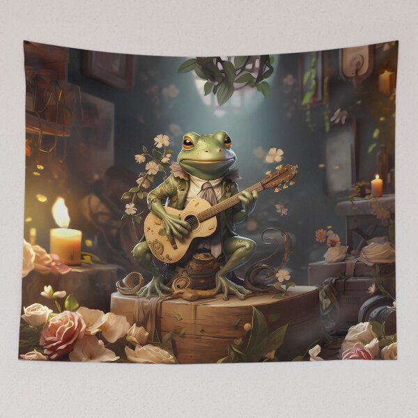 Item preview, Cartoon Frog Playing Guitar designed and sold by Jamillionaire Shop.