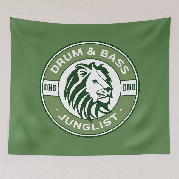 Item preview, DRUM AND BASS - Lifesaver Lion (Green)  designed and sold by Discothreadz.