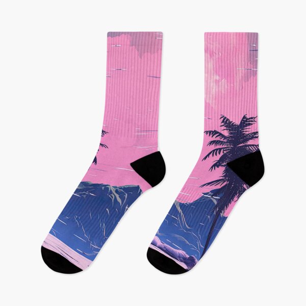 Item preview, Glitchy Cyber Palms: A Vaporwave Symphony at Dusk designed and sold by Mullet Monkey.
