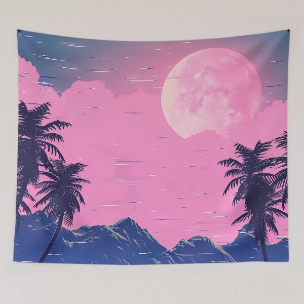 Item preview, Glitchy Cyber Palms: A Vaporwave Symphony at Dusk designed and sold by Mullet Monkey.