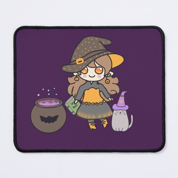 Item preview, Cute little witch and cat  designed and sold by flyingfoxarts.