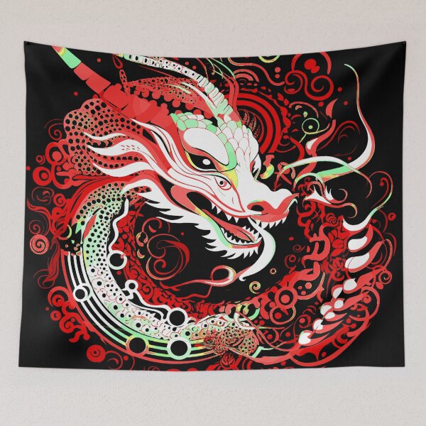 Artikelvorschau, Neonabstraktes traditionelles chinesisches Drachendesign entworfen und verkauft von Artbyminga.