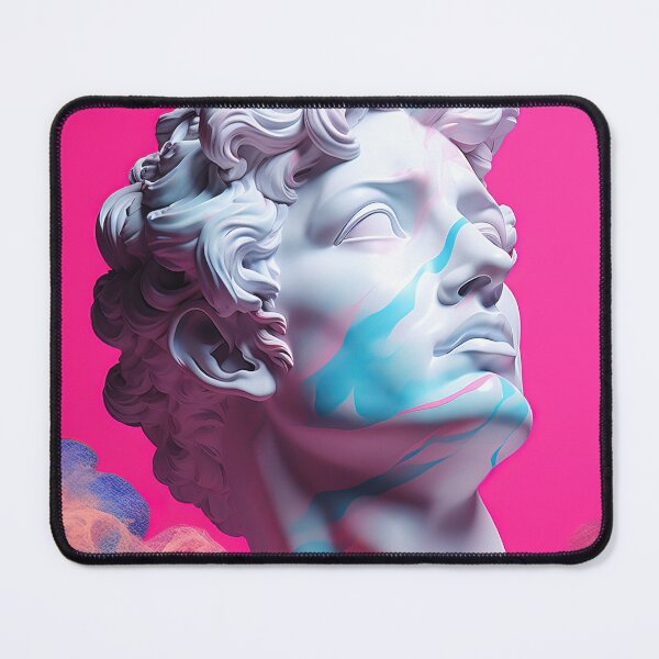 Item preview, Neon Nostalgia: Ancient Bust in Vaporwave Realm designed and sold by Mullet Monkey.