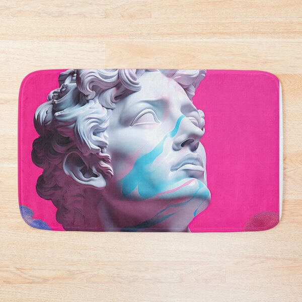 Item preview, Neon Nostalgia: Ancient Bust in Vaporwave Realm designed and sold by Mullet Monkey.