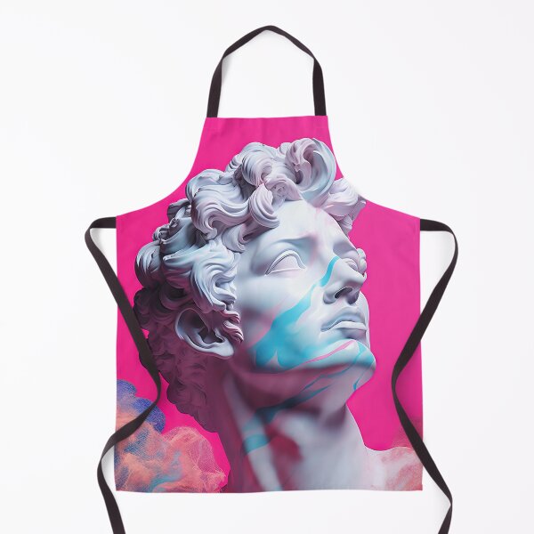 Item preview, Neon Nostalgia: Ancient Bust in Vaporwave Realm designed and sold by Mullet Monkey.