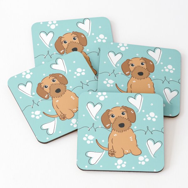 Item preview, LOVE Red Wire Haired Dachshund Sausage Dog designed and sold by Lulupainting.