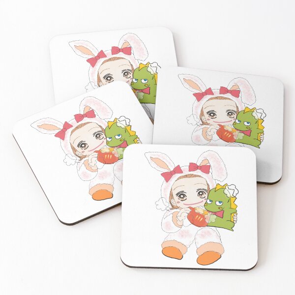 Item preview, girl with little T-rex dinosaur / doodle sticker designed and sold by Bubbleya.