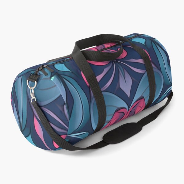 Item preview, Vibrant Pink and Blue Neon Flowers and Leaves Pattern designed and sold by Lamarcy.