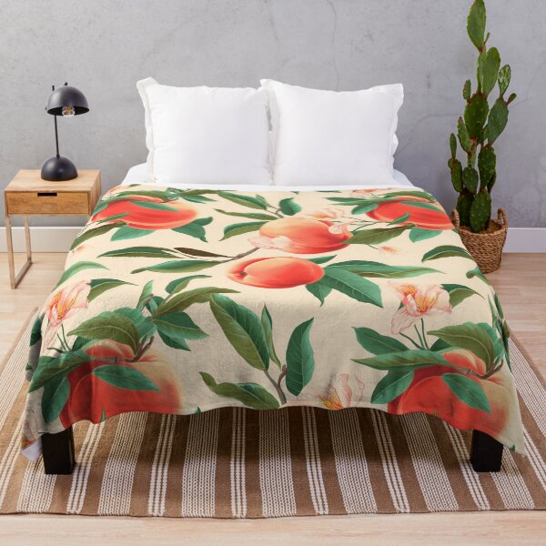 Item preview, Peaches and peach blossoms pattern designed and sold by KERaney.