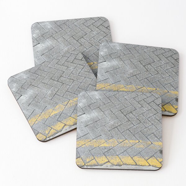 Item preview, Double Yellow Lines on Grey Road Bricks designed and sold by Sinemathk.