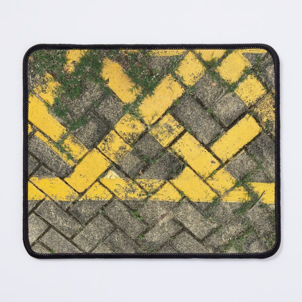 Item preview, Yellow No Parking Lines on Grey Road Bricks designed and sold by Sinemathk.