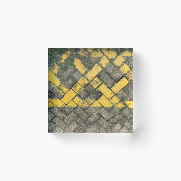 Item preview, Yellow No Parking Lines on Grey Road Bricks designed and sold by Sinemathk.