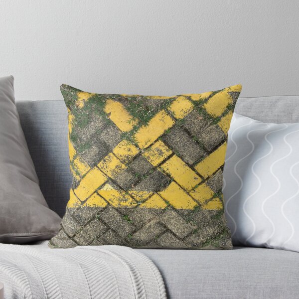 Item preview, Yellow No Parking Lines on Grey Road Bricks designed and sold by Sinemathk.