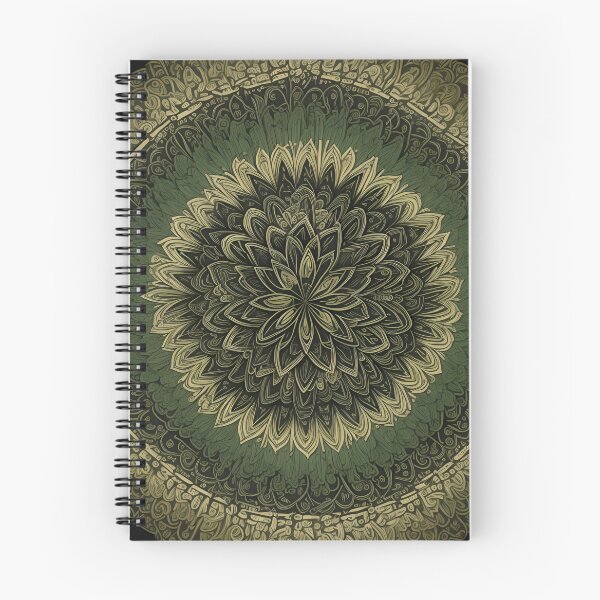 Artikelvorschau, Grünes goldenes Blumenmandala entworfen und verkauft von reggaeartgifts.