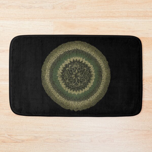 Artikelvorschau, Grünes goldenes Blumenmandala entworfen und verkauft von reggaeartgifts.