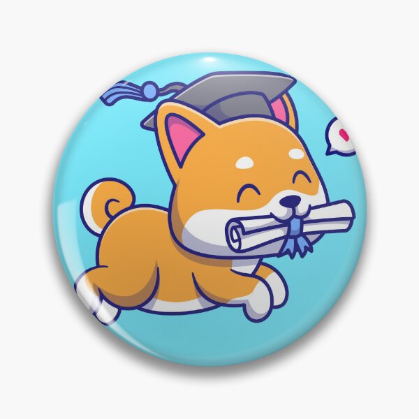 Item preview, Celebrate Success with a Cute Shiba Inu Dog Graduation Cartoon Vector Icon designed and sold by hjian8219.