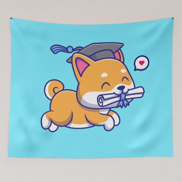 Item preview, Celebrate Success with a Cute Shiba Inu Dog Graduation Cartoon Vector Icon designed and sold by hjian8219.