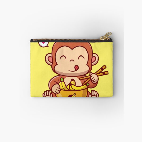 Item preview, Cute Monkey Eating Banana with Chopsticks Cartoon Vector designed and sold by hjian8219.