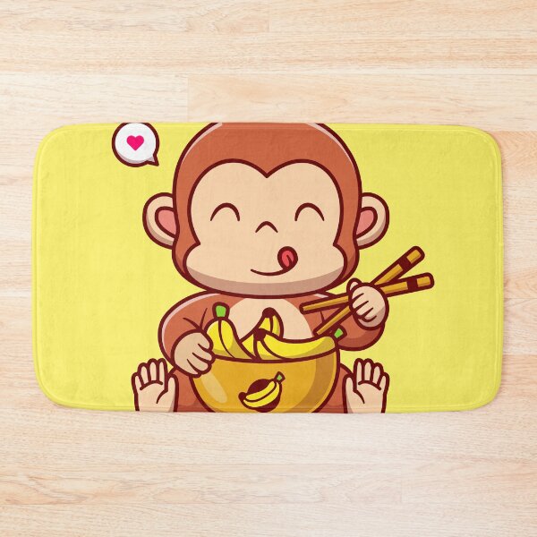 Item preview, Cute Monkey Eating Banana with Chopsticks Cartoon Vector designed and sold by hjian8219.
