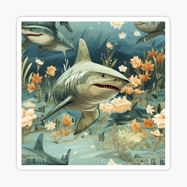 Sharks in the water Sticker