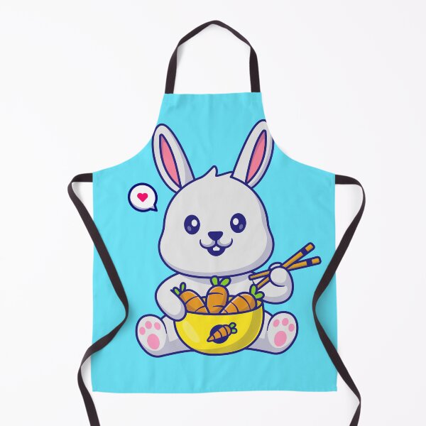 Item preview, Cute Rabbit Eating Carrot with Chopsticks Cartoon Vector Icon designed and sold by hjian8219.