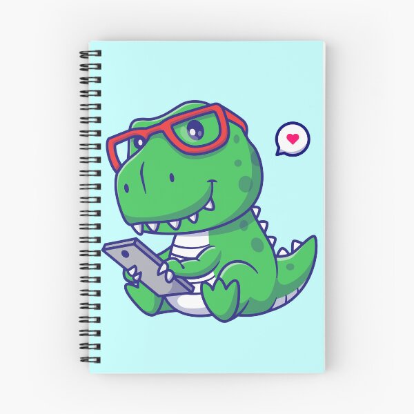 Item preview, Cute Baby Dino Playing with Phone Cartoon Vector Icon designed and sold by hjian8219.