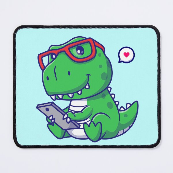 Item preview, Cute Baby Dino Playing with Phone Cartoon Vector Icon designed and sold by hjian8219.