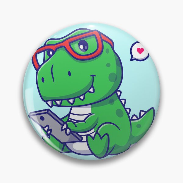 Item preview, Cute Baby Dino Playing with Phone Cartoon Vector Icon designed and sold by hjian8219.
