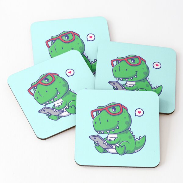 Item preview, Cute Baby Dino Playing with Phone Cartoon Vector Icon designed and sold by hjian8219.