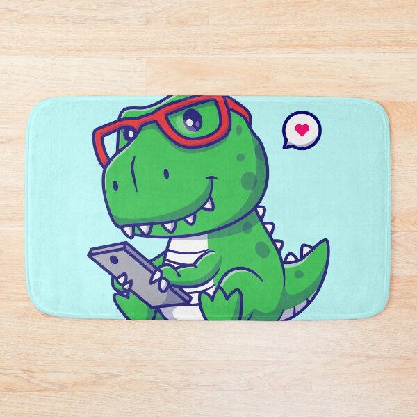 Item preview, Cute Baby Dino Playing with Phone Cartoon Vector Icon designed and sold by hjian8219.
