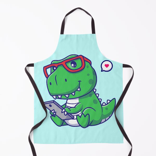 Item preview, Cute Baby Dino Playing with Phone Cartoon Vector Icon designed and sold by hjian8219.