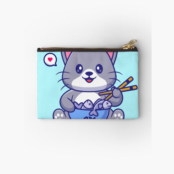 Item preview, Cute Cat Eating Fish with Chopsticks Cartoon Vector Icon designed and sold by hjian8219.