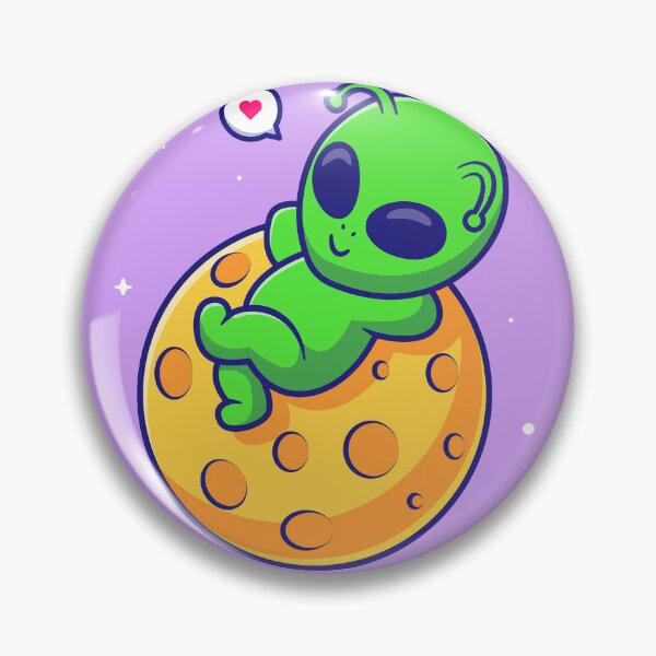 Item preview,  Cute Alien Sleeping on the Moon Cartoon Vector Icon designed and sold by hjian8219.