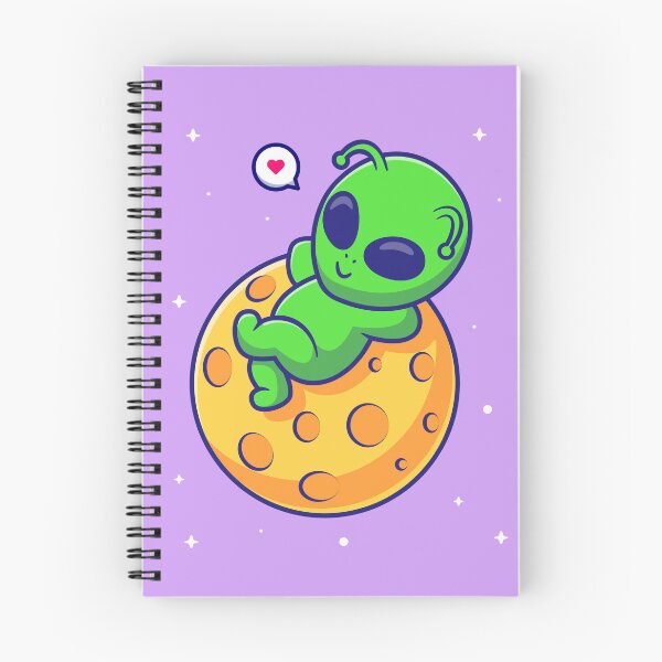 Item preview,  Cute Alien Sleeping on the Moon Cartoon Vector Icon designed and sold by hjian8219.