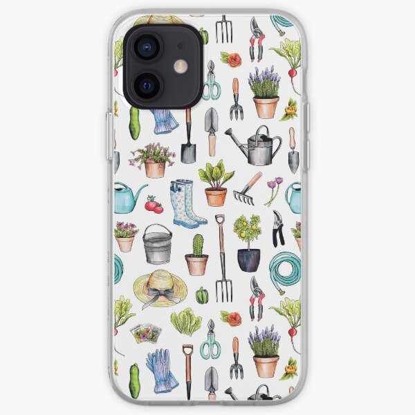 Garden Gear - Spring Gardening Pattern w/ Garden Tools & Supplies iPhone Soft Case