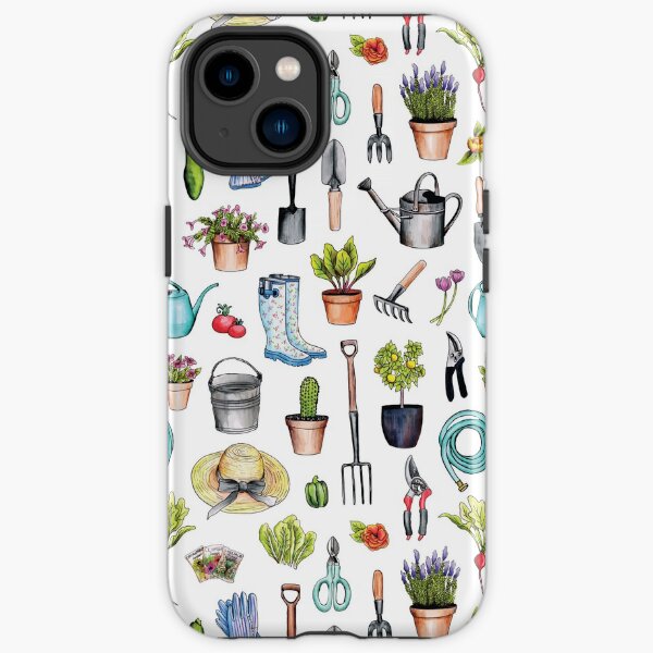 Garden Gear - Spring Gardening Pattern w/ Garden Tools & Supplies iPhone Tough Case