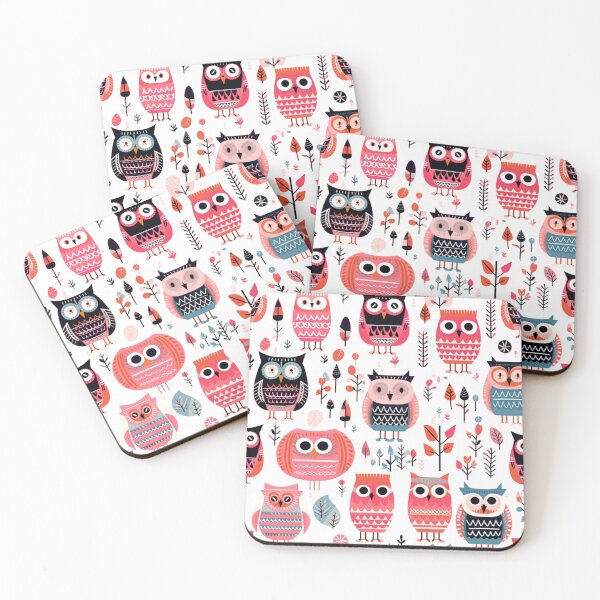 Item preview, Pink Cute Owls Pattern designed and sold by Aelbrn.