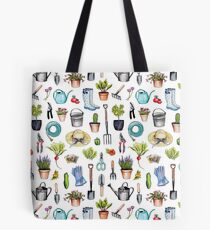 Garden Gear - Spring Gardening Pattern w/ Garden Tools & Supplies Tote Bag