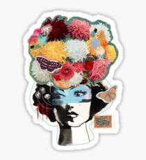 Flower Lady Colorful Surreal Abstract Art Design Sticker
