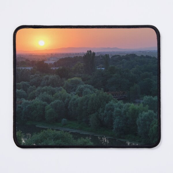 Item preview, Maritsa River with the Sun Setting Behind Sredna Gora Mountain Range designed and sold by Georgia Mizuleva.