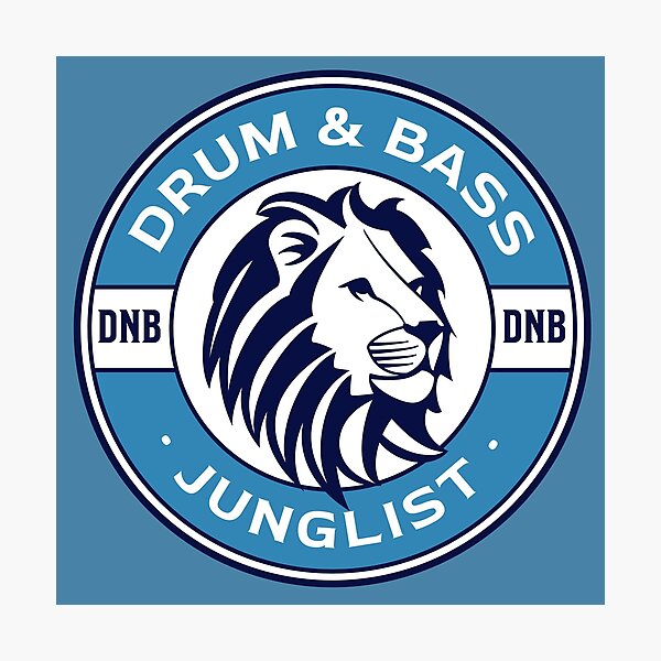 Item preview, DRUM & BASS - Lifesaver Lion (Azul) designed and sold by Discothreadz.