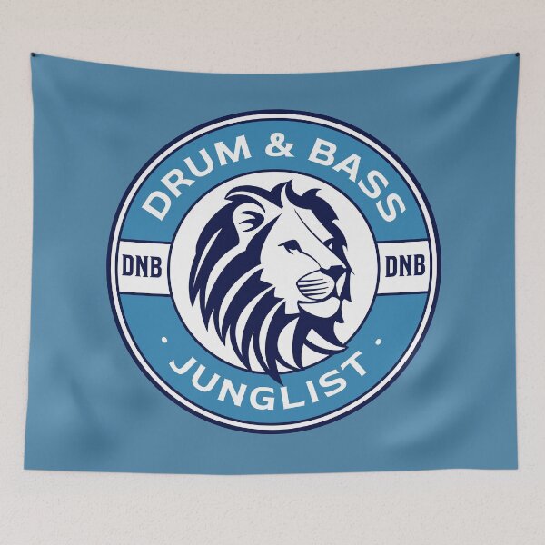 Item preview, DRUM & BASS  - Lifesaver Lion (Blue)  designed and sold by Discothreadz.